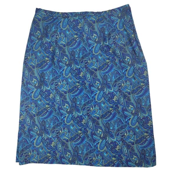 Paul Harris Vintage Blue Paisley High Waisted Pencil Skirt- Size 10‎ - Picture 1 of 10